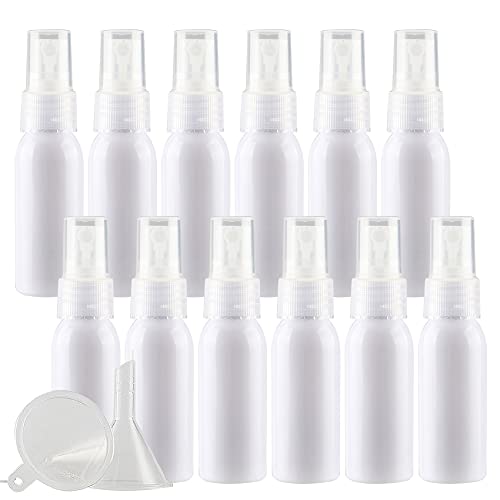 Kosmetische Reisebehälter, Reisegläser for Toilettenartikel, 50 Stück tragbare Leere 30-ml-Pumpsprühflaschen aus braunem PET-Kunststoff mit feinem Sprühnebel(White) von QWFVHJ