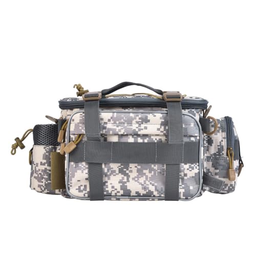 QWFVHJ Köderboot-Tasche, Kühltasche for Angeln, robuste Angelgerätetasche, Wasserabweisende Gerätetasche aus 1000D Oxford-Gewebe, isolierte Angeltaschen mit mehreren Taschen(Urban Camouflage) von QWFVHJ