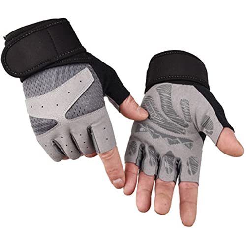 QWFVHJ Sporthandschuhe, Halbfingerhandschuhe, Gewichtheberhandschuhe for Frauen und Männer, Workout-Fitnesshandschuhe, Halbfingerschutz, atmungsaktive Handschuhe(A,L) von QWFVHJ