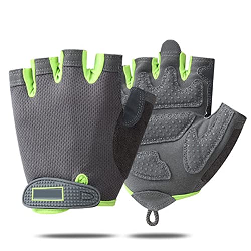 QWFVHJ Sporthandschuhe, Halbfingerhandschuhe, Gewichtheberhandschuhe for Frauen und Männer, atmungsaktiver Halbfingerschutz, Sport-Fitnesshandschuhe, Fitnessstudio(Gray,L) von QWFVHJ