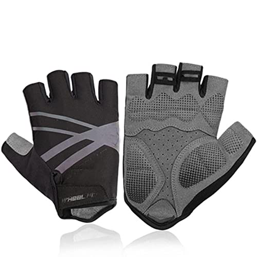 QWFVHJ Sporthandschuhe, Halbfingerhandschuhe, Gewichtheberhandschuhe for Männer und Frauen mit Handgelenkstütze und Handflächenschutz, Workout-Fitnesshandschuhe, Halbfinger(L) von QWFVHJ