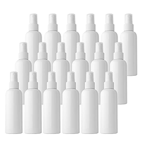 Reisekosmetikbehälter, Reisegläser for Toilettenartikel, 50 Stück, leer, 100 ml, braun, Pumpsprühflaschen aus PET-Kunststoff mit feinem Sprühnebel und weißer Oberseite, tragbar(White) von QWFVHJ