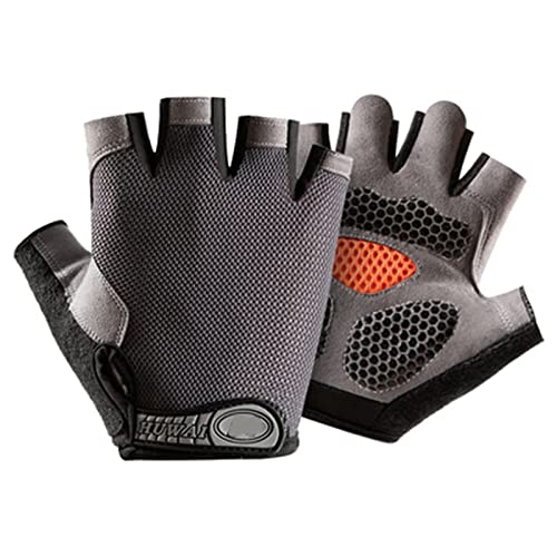 Sporthandschuhe, Halbfingerhandschuhe, Fitnesshandschuhe, Trainingshandschuhe mit Handgelenkstütze, Handschuhe for Gewichtheben, atmungsaktiver Sporthandschuhanzug for Männer und Frauen(Gray,XL) von QWFVHJ