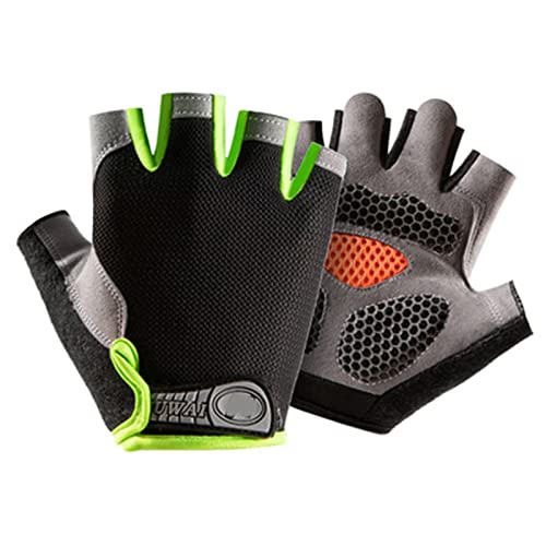 Sporthandschuhe, Halbfingerhandschuhe, Fitnesshandschuhe, Trainingshandschuhe mit Handgelenkstütze, Handschuhe for Gewichtheben, atmungsaktiver Sporthandschuhanzug for Männer und Frauen(Green,XL) von QWFVHJ