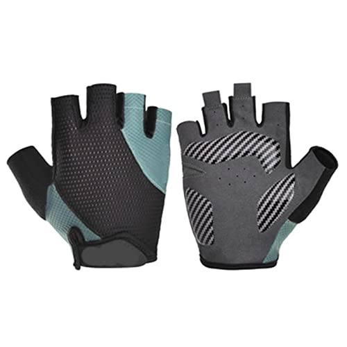 Sporthandschuhe, Halbfingerhandschuhe, Gewichtheberhandschuhe fürs Fitnessstudio und Fitness for Männer und Frauen, rutschfest, gepolsterter Handflächengriffschutz, elastisch, atmungsaktiv(Blue,XL) von QWFVHJ