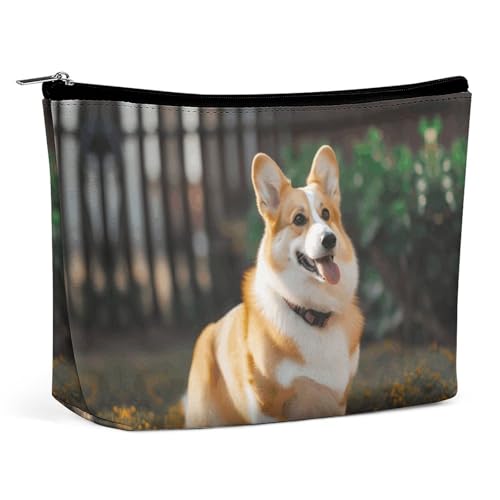 QWHJK Reise-Kosmetiktasche, Hunde-Corgi-Druck, Hand-Kosmetiktasche, einfache Kosmetiktasche, Kosmetiktasche für Geldbörse, Hunde-Corgi, Einheitsgröße, Hund Corgi, Einheitsgröße von QWHJK