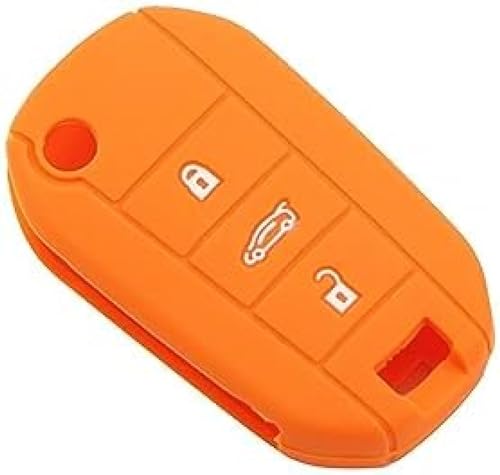 QWLEYCHN Silikon-Schlüsselanhänger-Abdeckung, Hülle, für Peugeot 3008 208 308 RCZ 508 408 2008 407 307 4008, Flip-Fernbedienung, schlüssellos geschützt von QWLEYCHN