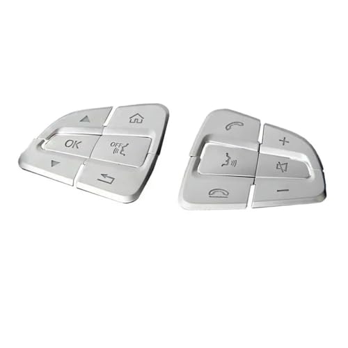 QWLMST Auto Button Aufkleber Passt für Benz C W205 GLC X253 V Class Vito W447 Auto Control Panel Aufkleber-Silver von QWLMST