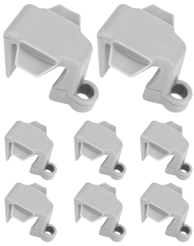 QWORK Bootsstoßstangen-Clips für Ponton, robuste ABS-Polymer-Schutzblech-Clips mit UV-Schutz, passend für quadratische Schienen von 2,5 cm - 3,2 cm oder 3/8 Zoll Festmacherseile, grau, 8 Stück von QWORK