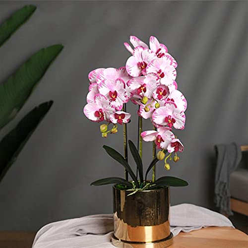 Künstliches Blumenset, künstliche Orchideenblüten mit Vase, Bonsai, Phalaenopsis, Kunstpflanze mit Topfpflanzer für Wohnzimmer-Mittelstücke, Arrangements, Dekoration, schöne künstliche Blumen a (C) von QXGJTLI