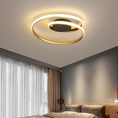 Moderne LED-Deckenleuchte, dimmbare Deckenlampe, kreatives Design, Deckenlampe, Deckenleuchte für Kinderzimmer, Wohnzimmer, Schlafzimmer, Büro, Esszimmer und Küche, Esstisch-Pendellampe (Gold, L45 von QXGJTLI