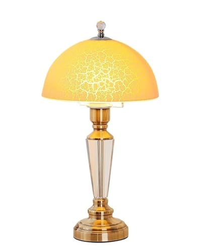 Tischlampe Nachttischlampe Nachttischlampe Nordische Tischlampe mit Rissglas Nachttischlampe Eisensockel Nachttischlampe für Wohnzimmer Schlafzimmer Tischlampen Tischleuchte für Wohnzimmer (Farbe: A, von QXGJTLI