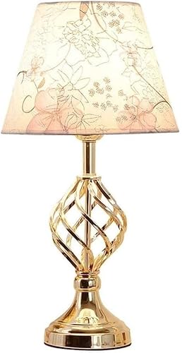 Traditionelle Nachttischlampe Schlafzimmer Tischlampe Einfache Nachttischlampe Moderne Zuhause Wohnzimmerlampe Kreative Romantische Warme Hochzeitstischlampen Bauernhaus Küstenlampen (Farbe: Gold, von QXGJTLI