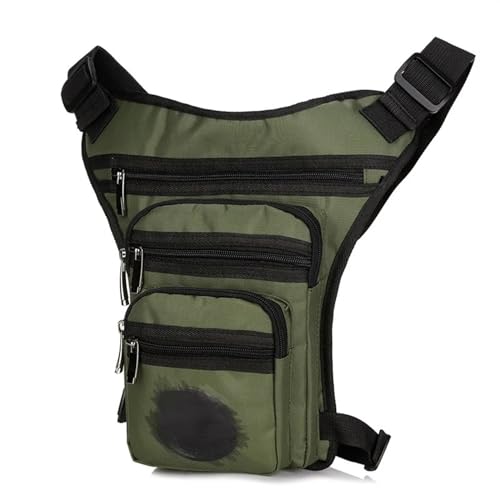 QXYOGO Beintasche Motorrad,Beintasche,Oberschenkeltasche Männer Outdoor-Sport Fanny Pack Radfahren Bergsteigen Bein Tasche Crossbody Brust Tasche Angeln Multifunktionale Taille Pack Nylon(Green) von QXYOGO