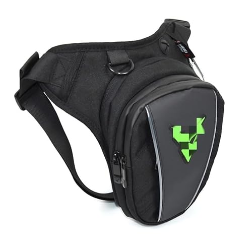 QXYOGO Beintasche Motorrad,Beintasche,Oberschenkeltasche Multifunktionale Motorrad-Drop-Bein-Seitentasche, wasserdichte Motorradtasche, Outdoor-Freizeit-Hüfttasche, Motorrad, Motorrad(Green) von QXYOGO