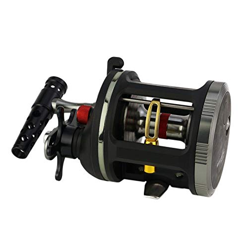 Angelrolle Angelrolle Carp Baitcasting Drum Wheel Max Drag 28kg Seeköder Casting Angelrolles Schiff zum Angeln Für Flüsse, Seen, Ozeane, Stauseen(Black,2000 Series_Right Hand) von QZCX