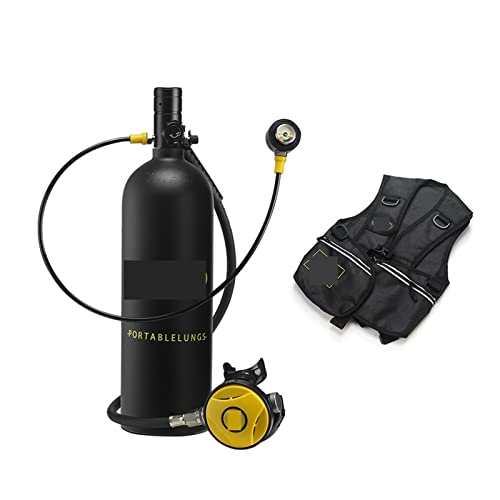 QZCX Tragbares Atemschutzgerät zum Tauchen, 2L Diving Rebreather Tauchausrüstung Tragbar Hohe Druckhärte(Blackhead in Black Bottle) von QZCX