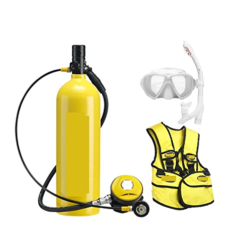 QZCX Tragbares Atemschutzgerät zum Tauchen, Outdoor-Tauch-Atemschutzgerät, 2 L, for Erwachsene, Schwimmen, Sauerstoffflasche, Freizeit Und Unterhaltung Hohe Druckhärte(Yellow,C) von QZCX