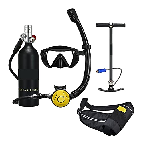 QZCX Tragbares Atemschutzgerät zum Tauchen, Schnorchel-Unterwassertauch-Rebreather-Tauchgerät, Tragbare Tiefschnorchelausrüstung Hohe Druckhärte(SKU4 Black Bottle Silver Head) von QZCX