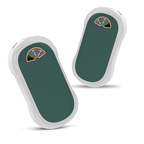 Handwärmer Wiederaufladbar, 2 Pack Magnetisch 10000mAh Elektrischer Handwärmer, Geeignet für Winter Outdoor Camping und Jagd, Warmes Geschenk für Kinder Männer und Frauen (Grün) von QZT