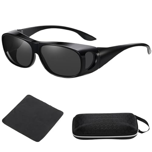 Qanye Sonnenbrille Herren, Outdoor-Sonnenbrille, Sonnenbrillen Für Damen, Unisex Brille, Sonnenbrille Herren Polarisiert, Mit Etui Und Tasche, Fit-Over Polbrille Für Autofahren Angeln Golf (Schwarz) Qanye Sonnenbrille Herren, Outdoor-Sonnenbrille, Sonnenbrillen Für Damen, Unisex Brille, Sonnenbrille Herren Polarisiert, Mit Etui Und Tasche, Fit-Over Polbrille Für Autofahren Angeln Golf (Schwarz) von Qanye