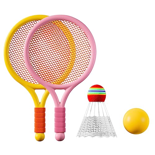 Kinder-Tennisschläger-Set, weiches Training, Badminton, Federbälle, Tennisschläger-Sets für Kinder, Outdoor-Indoor-Sport von Qaonsciug