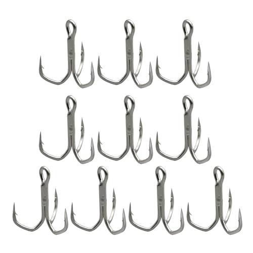 Qaonsciug 10Pcs Hochfeste Fishings Drillinge Haken Baitholder Bass Fishings Haken Süßwasser Fishings Tackle Teil von Qaonsciug