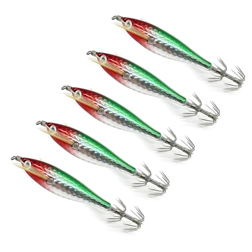 Qaonsciug 5Pcs Glow Squid Hook Floating Horizontal Shrimp Lure Baits Squid Hook Fishing Baits Glow Hook von Qaonsciug