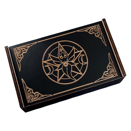 Qaonsciug Tarotkarten-Box, Astrologie, Schmuckkästchen, Holz, Tarotkarten-Aufbewahrungsbox für Wahrsager, Hexen-Dekoration von Qaonsciug