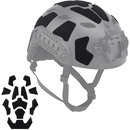 Qavctw 11-teiliges taktisches Helm-Klettverschluss-Set, Helme, magischer Aufkleber, DIY-Kit für schnelles High-Cut-Helm-Zubehör (schwarz) von Qavctw