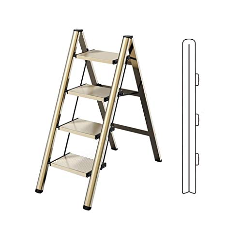 Qazxsw ZXQZ Trittleitern Aluminium-Tritthocker, faltbares Blumenregal im Innenbereich, Klettertreppe im Arbeitszimmer, 300-Pfund-Teleskopleiter mit sicherem Lager von Qazxsw