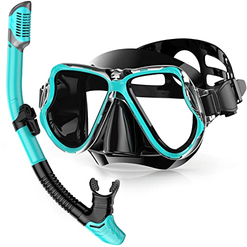 QcoQce Schnorchelset Erwachsene, Anti-Leck Anti-Fog und Panorama-Weitblick Tauchmaske,Professionelle Schnorchelmaske mit Weichen Mundstück und Dry Schnorchel, Schnorchel Set für Erwachsene QcoQce Schnorchelset Erwachsene, Anti-Leck Anti-Fog und Panorama-Weitblick Tauchmaske,Professionelle Schnorchelmaske mit Weichen Mundstück und Dry Schnorchel, Schnorchel Set für Erwachsene von QcoQce