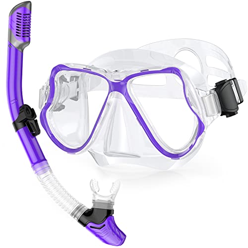 QcoQce Trocken Schnorchelset,Anti-Fog und Panorama-Weitblick Tauchmaske,Leichtes Atmen und Professionelle Schnorchelmaske mit Weichen Mundstück,Schnorchel Set für Erwachsene QcoQce Trocken Schnorchelset,Anti-Fog und Panorama-Weitblick Tauchmaske,Leichtes Atmen und Professionelle Schnorchelmaske mit Weichen Mundstück,Schnorchel Set für Erwachsene von QcoQce