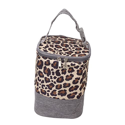 Qcwwy Camping Lagerung Träger Tasche Thermische Baby Flasche Tasche 3L Große Kapazität Tragbare Mehrzweck Für Reise Muttermilch Wärmer Kühler (Leopardenmuster) von Qcwwy