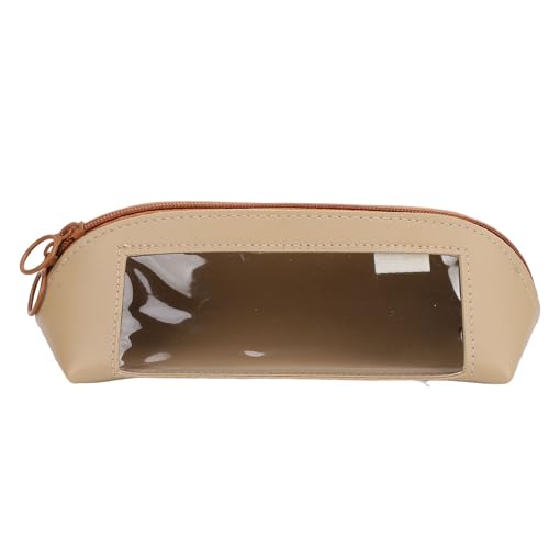 Qcwwy Pu-Stifttasche, Federmäppchen, Pu-Ledertasche für Schülerprüfungen, Transparent, Wunderschöne Baggie-Halterung, Sichtbarer Halter, Organizer, Tragbarer Stift, (A) von Qcwwy