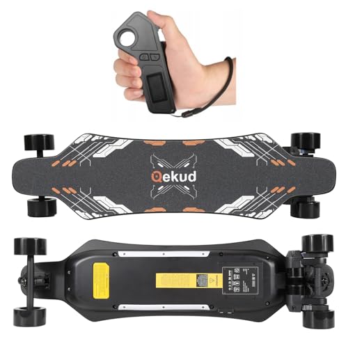 Qekud Elektro-Skateboard für Erwachsene und Jugendliche - 1800W Motor 4 Geschwindigkeitsmodi - Fernbedienung mit OLED mit Display - Schwarz von Qekud