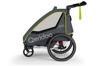 Qeridoo QUPA 2 2023 Kinder Fahrradanhänger Grün/Blau/Grau - Lime (Grün) von Qeridoo