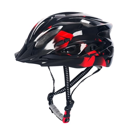 Qeunrtiy Fahrradhelm für Erwachsene, Leichtes Microshell, Herren und Damen, Passformanpassung, Empfohlene Passform 57-63 cm, für Radfahren, Radfahren, Rot von Qeunrtiy