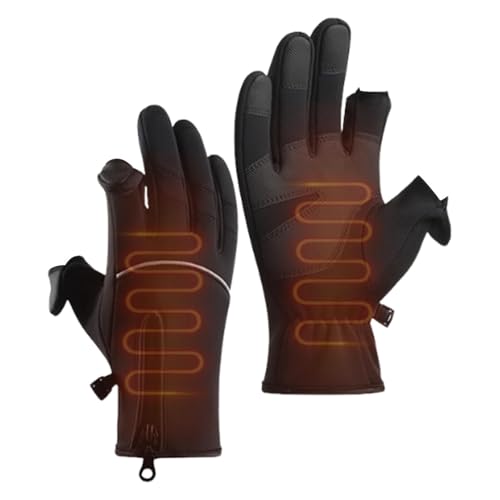 Qfdiwr Warme Fahrradhandschuhe,Winter-Fahrradhandschuhe,2-Fingerlose Touchscreen-Skihandschuhe | rutschfeste Sporthandschuhe zum Angeln, Laufen, Radfahren, Wandern, Wasserabweisende Handschuhe für von Qfdiwr