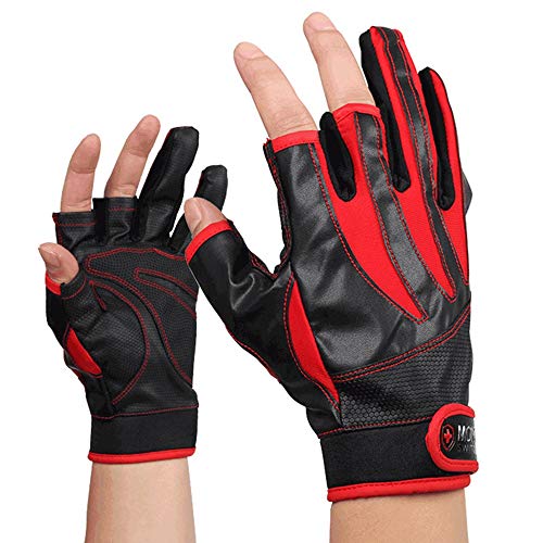 Qhpnunhq 2 Teile/Satz Angeln Handschuhe Ausgesetzt DREI Finger rutschfeste Warme Leder Schnell Trocknende Halb Finger Handschuhe Rad Angeln Liefert von Qhpnunhq