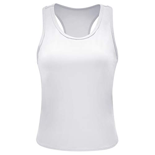 Qhpnunhq Frauen Sport Yoga Tank Tops Trocken Schnell Yoga Hemd Lose Gym Fitness Sport Ärmellos Weste Unterhemd Für Lauf Training Weiß XL von Qhpnunhq