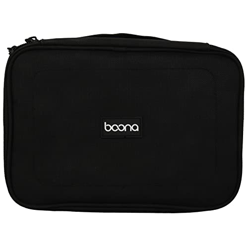 Qhpnunhq Schwarz 3 Schichten Wasserdichte Kosmetiktasche Kosmetiktaschen Reiseveranstalter Mini Zug Fall mit Verstellbaren TrennwäNden für Kosmetik Make-Up Pinsel von Qhpnunhq