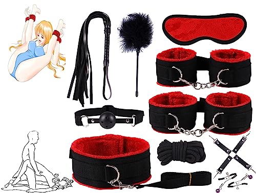 Multifunktionales Zubehör, 10 im 1-Set, rotes Nylon Yoga Band, Geschenk -K43 von QiKKago