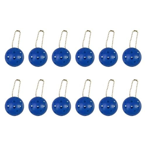 Qianly 12x Pickleball Schlüsselanhänger Aus Metall, Tragbarer Schlüsselanhänger Zum Aufhängen, Spielzeug, Auto, Schlüsselanhänger, Pickleball Ornament für Ge, Blau von Qianly