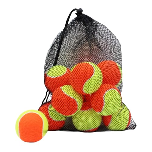 Qianly 18 Stück Tennisbälle für Hunde, 64 Mm Durchmesser, Bälle für Indoor Und Outdoor Aktivitäten, Orange Gelb von Qianly