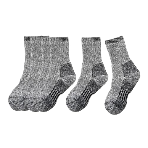 Qianly 3 Paar warme Kinder-Wollsocken für Bergsteigen, tägliches Tragen und Outdoor-Aktivitäten, Schwarz 33 bis 38 von Qianly