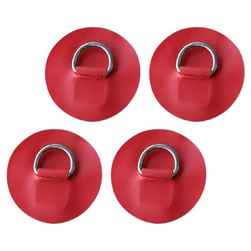 Qianly 4er Pack D-Ringe und D-Pads für Wassersportgeräte, Rot von Qianly