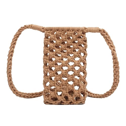 Qianly Boho Geldbörse für Damen, Handgewebte Umhängetasche, Handy Tasche für Den Alltag, Braun von Qianly