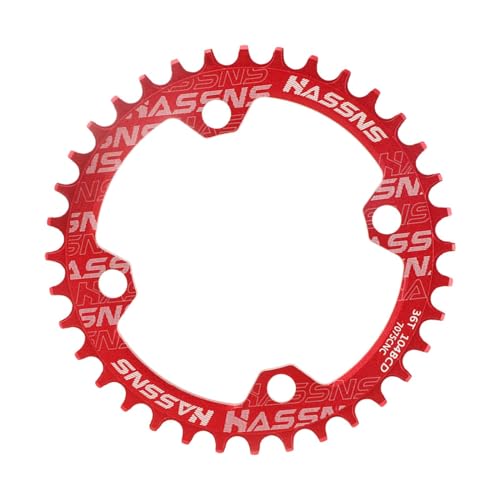 Qianly Fahrrad-Kettenblatt-Teile, 104 mm BCD, Aluminiumlegierung, Modifikations-Kettenblatt für 8, 9, 10, 11, 12 Geschwindigkeiten für Mountainbike-Zubehör, Rot von Qianly