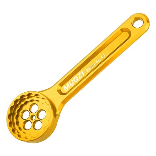 Qianly Fahrrad Tretlagerwerkzeug, Tretlagerschlüssel, BB Installationsentferner, 5 in 1, Leicht, Einfach zu Verwenden, BB Schlüssel, Gold von Qianly